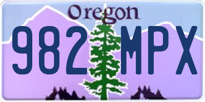 OR license plate 982MPX