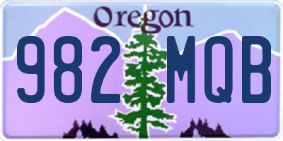 OR license plate 982MQB