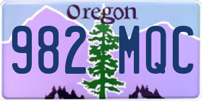 OR license plate 982MQC