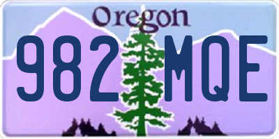 OR license plate 982MQE
