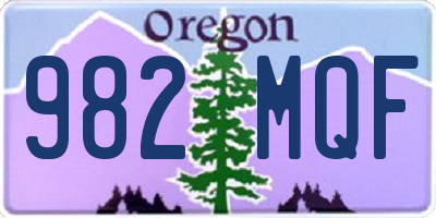 OR license plate 982MQF