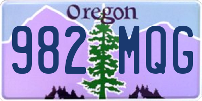 OR license plate 982MQG