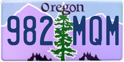 OR license plate 982MQM