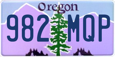 OR license plate 982MQP