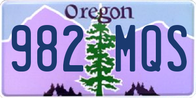 OR license plate 982MQS