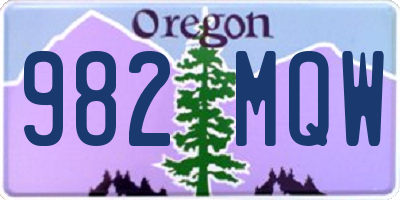 OR license plate 982MQW