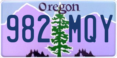 OR license plate 982MQY