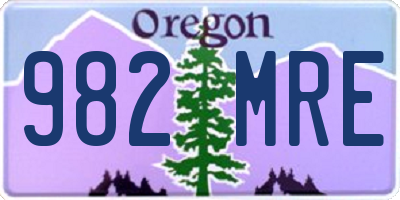 OR license plate 982MRE