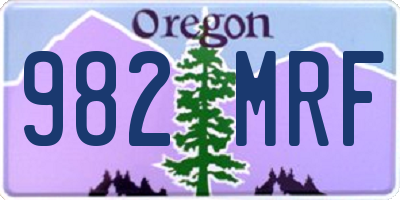 OR license plate 982MRF