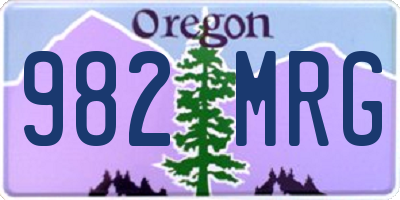 OR license plate 982MRG