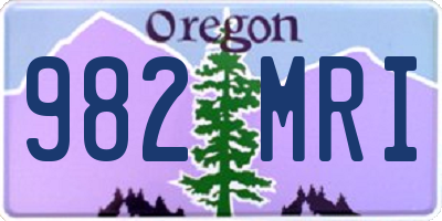 OR license plate 982MRI