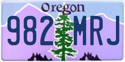 OR license plate 982MRJ