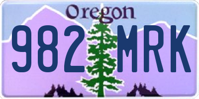 OR license plate 982MRK