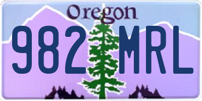 OR license plate 982MRL