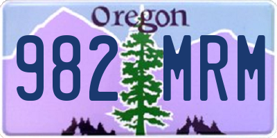 OR license plate 982MRM