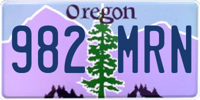 OR license plate 982MRN