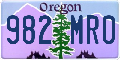 OR license plate 982MRO