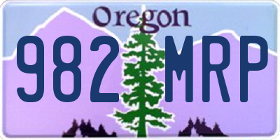 OR license plate 982MRP