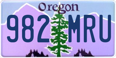 OR license plate 982MRU