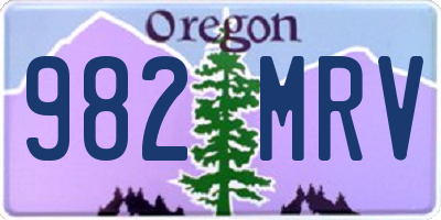 OR license plate 982MRV