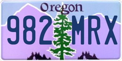 OR license plate 982MRX