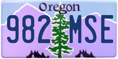 OR license plate 982MSE