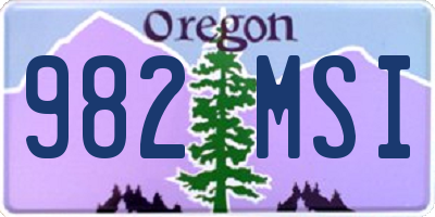 OR license plate 982MSI