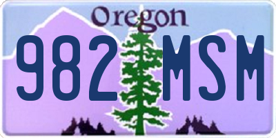 OR license plate 982MSM