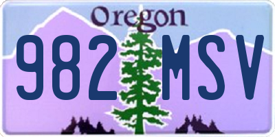 OR license plate 982MSV