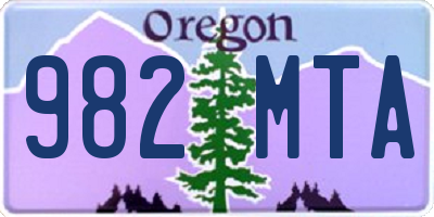 OR license plate 982MTA