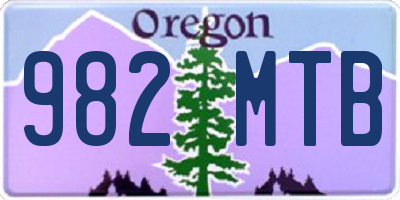 OR license plate 982MTB