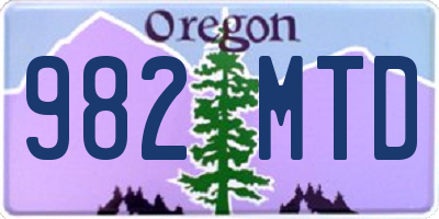 OR license plate 982MTD