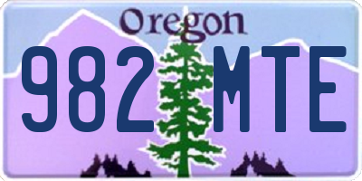 OR license plate 982MTE