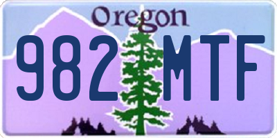 OR license plate 982MTF