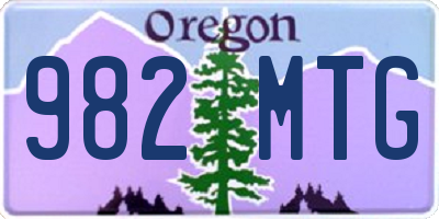 OR license plate 982MTG