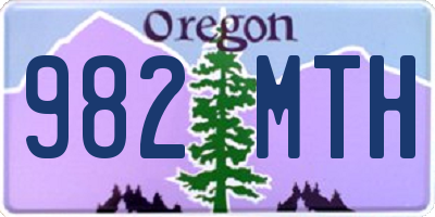 OR license plate 982MTH