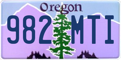 OR license plate 982MTI