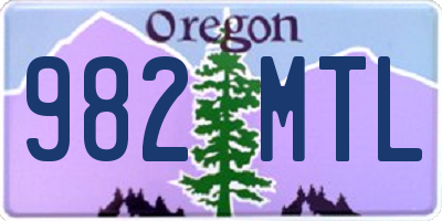 OR license plate 982MTL