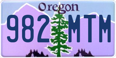 OR license plate 982MTM