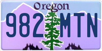 OR license plate 982MTN