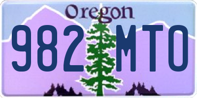 OR license plate 982MTO