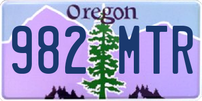 OR license plate 982MTR