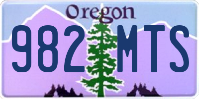 OR license plate 982MTS