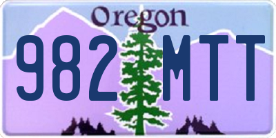 OR license plate 982MTT