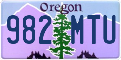 OR license plate 982MTU