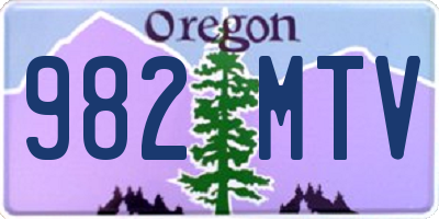 OR license plate 982MTV