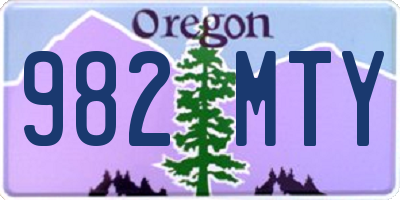 OR license plate 982MTY