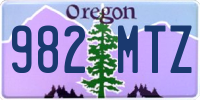 OR license plate 982MTZ