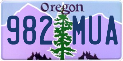 OR license plate 982MUA