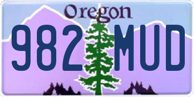 OR license plate 982MUD